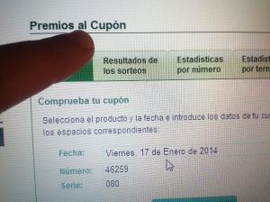 Cupón ONCE mayúscula mal usada